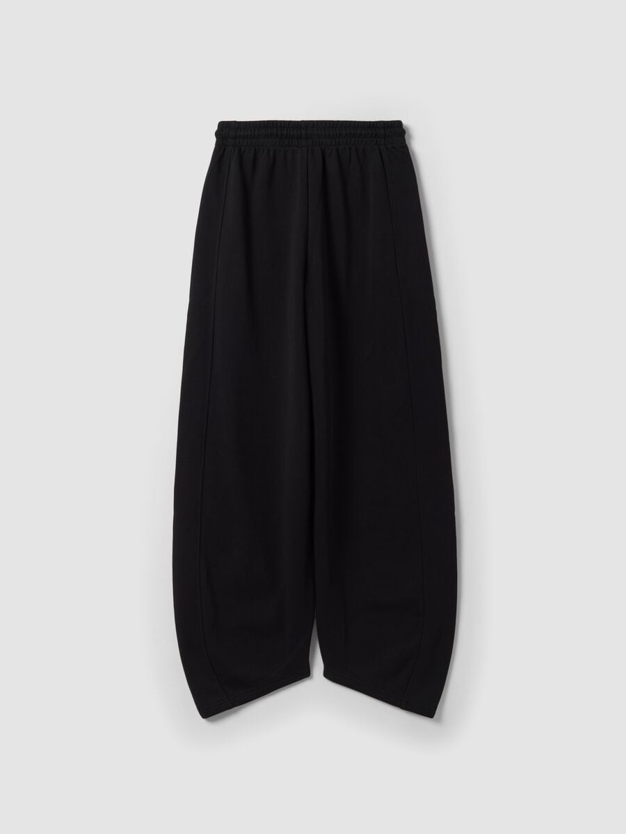 Jogger neri barrel fit in misto cotone_2