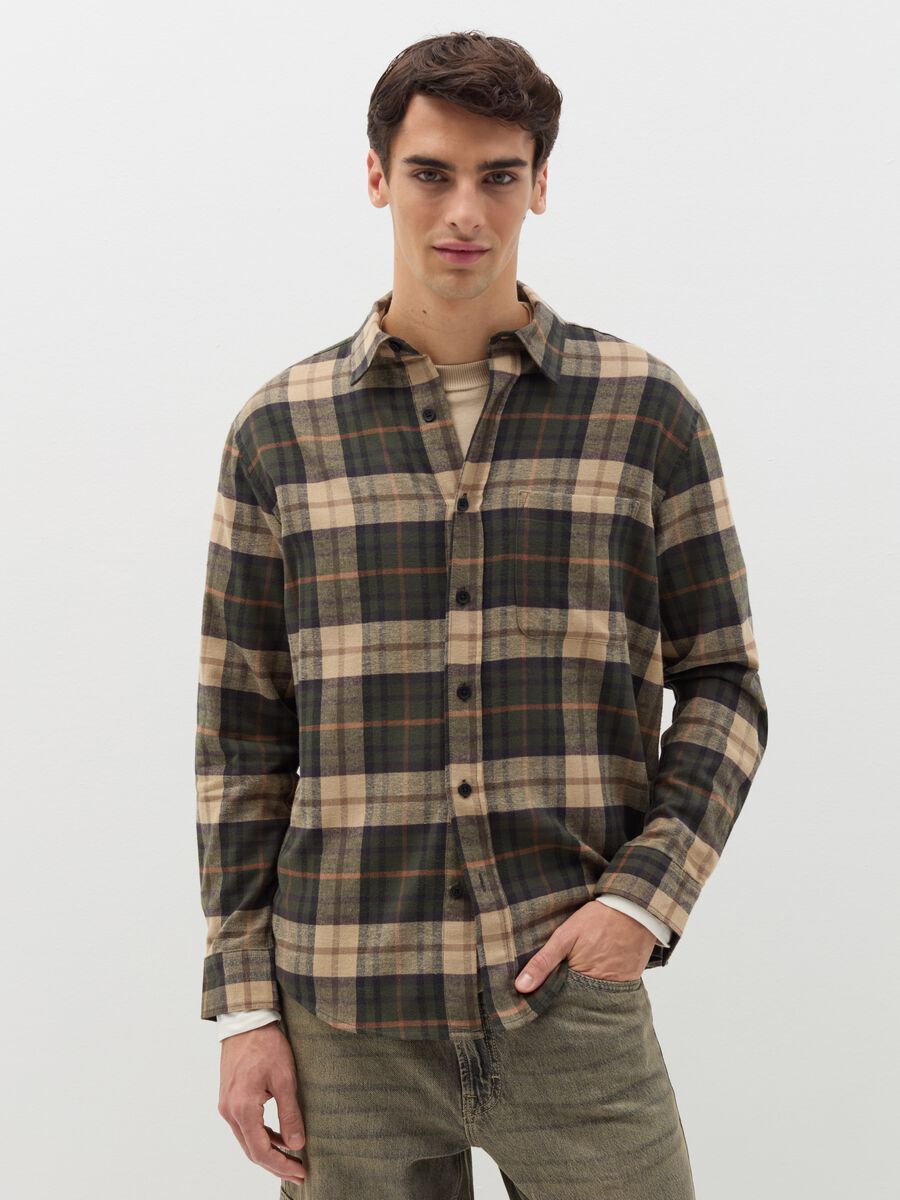 Flannel shirt with check pattern_1