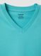 Light blue pure cotton V-neck t-shirt regular fit_5