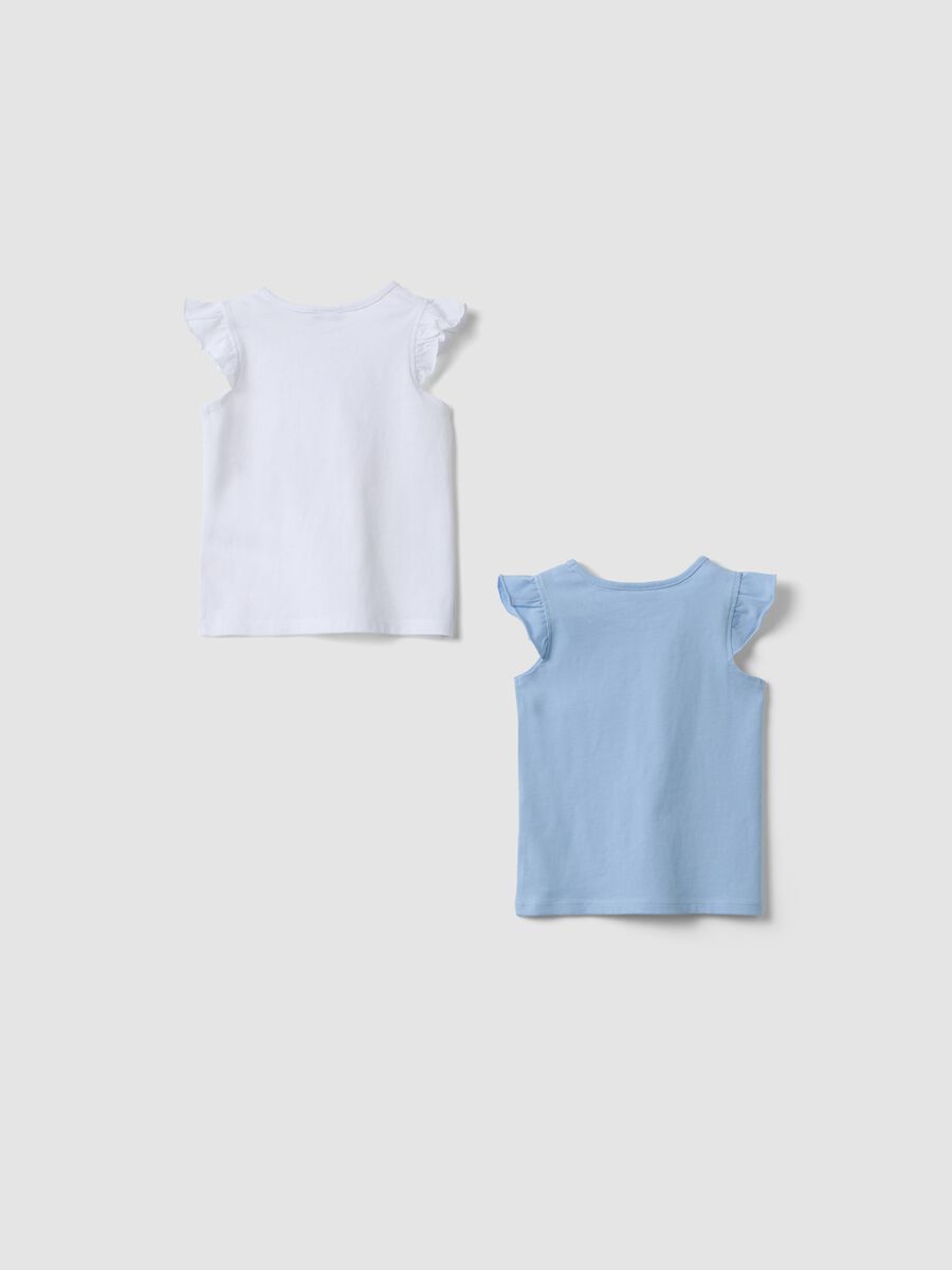 Two-pack of sky-blue pure cotton tank tops with frills_1