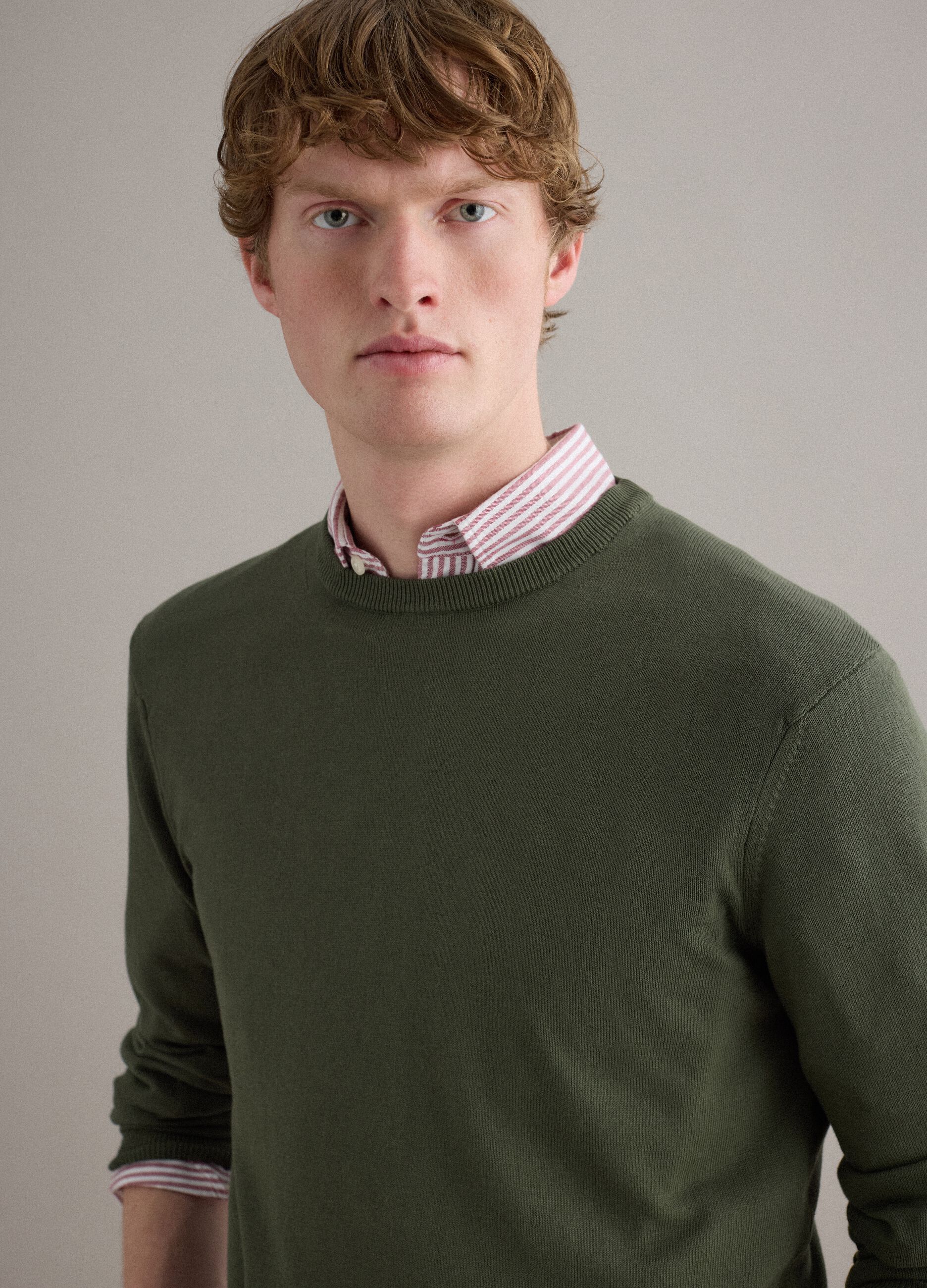 Green Pure Cotton Pullover