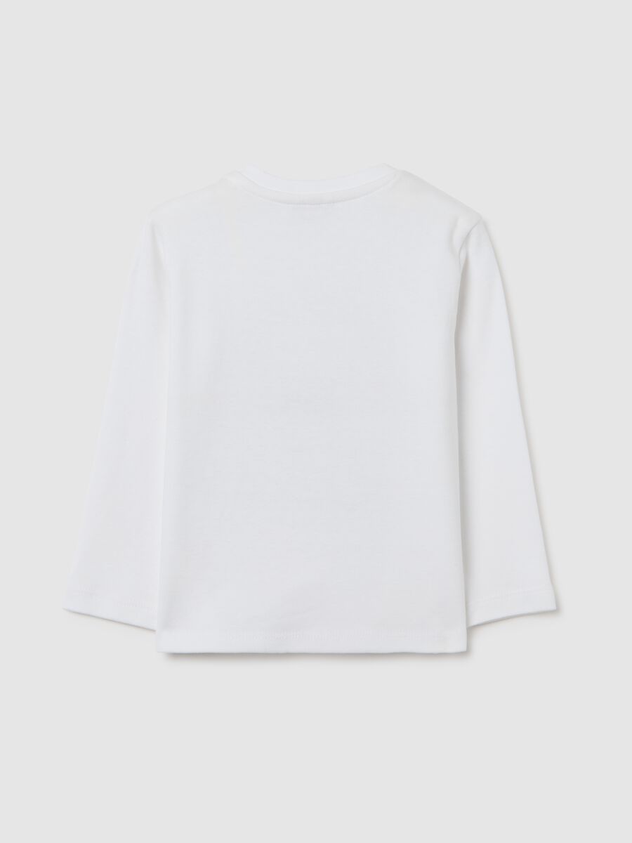 Boys' white cotton T-shirt regular fit with dog print_1