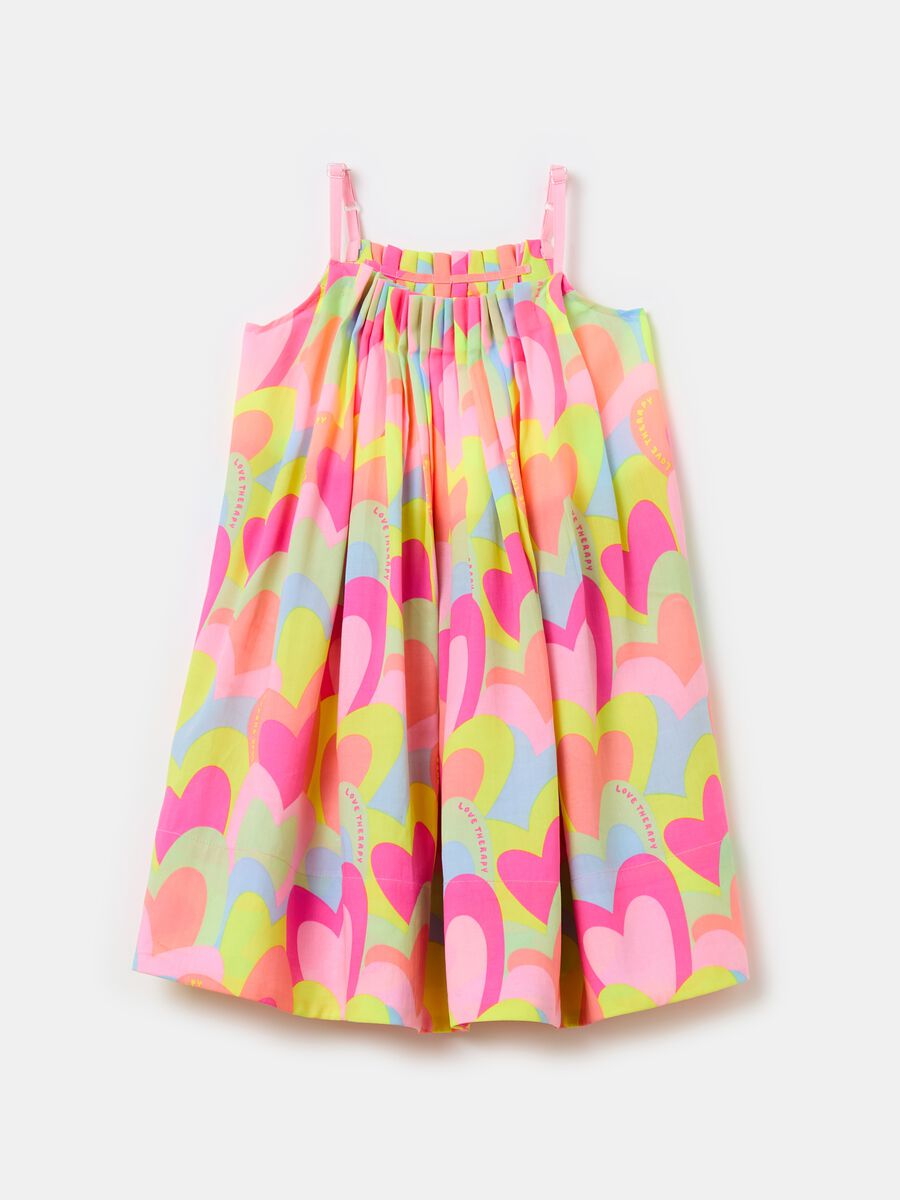 Lyocell dress with multicoloured hearts print_0