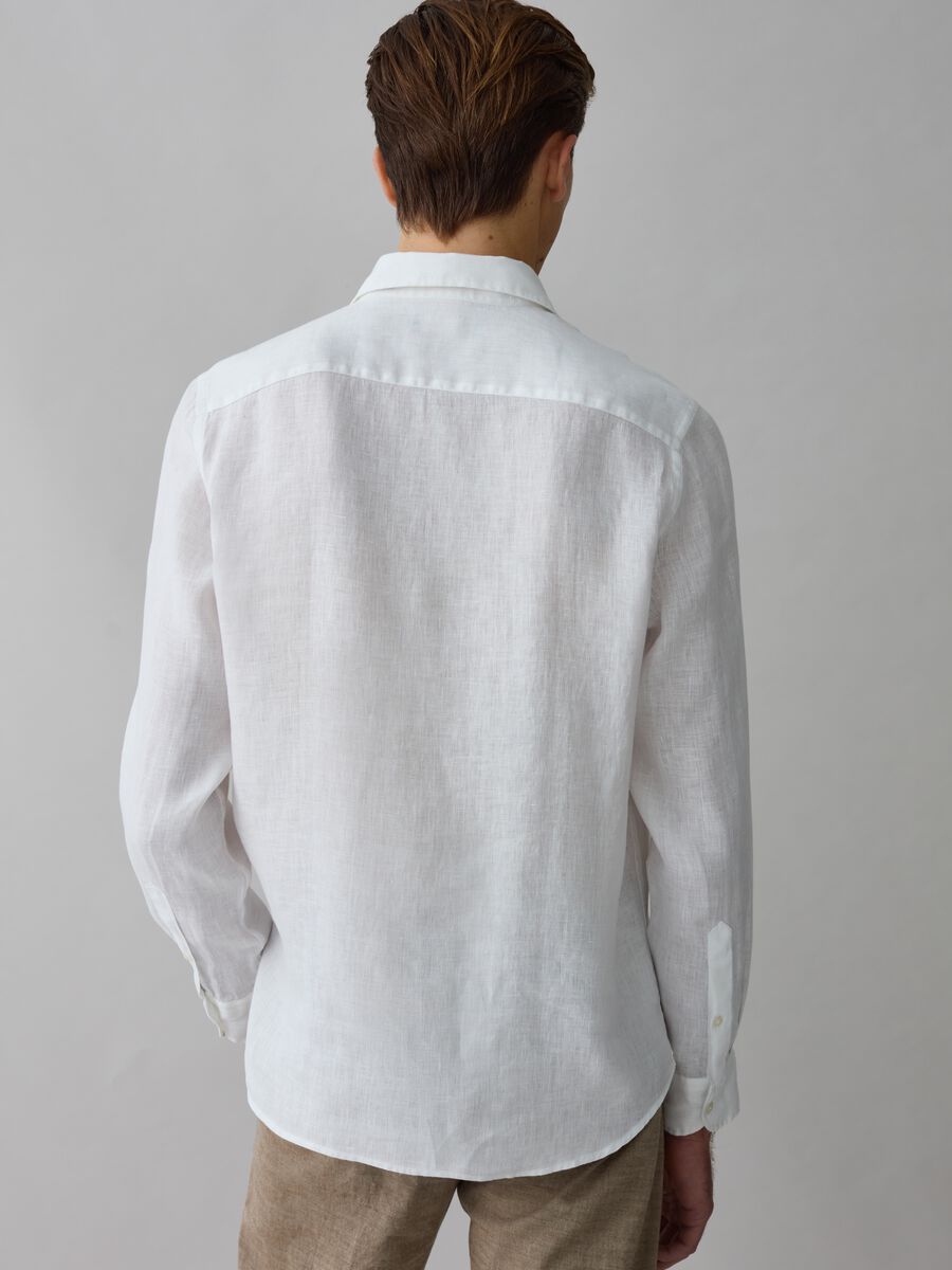 Solid colour linen shirt_2