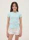 T-shirt in cotone elasticizzato azzurra da ragazza regular fit_1