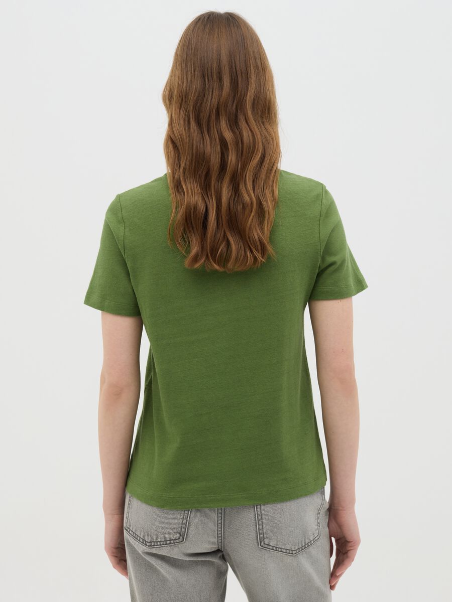 Green Cotton and Linen T-shirt_3