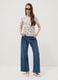 White stretch cotton T-shirt with floral print, regular fit_1