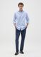 Slim Fit Blue Stretch Cotton Trousers_0