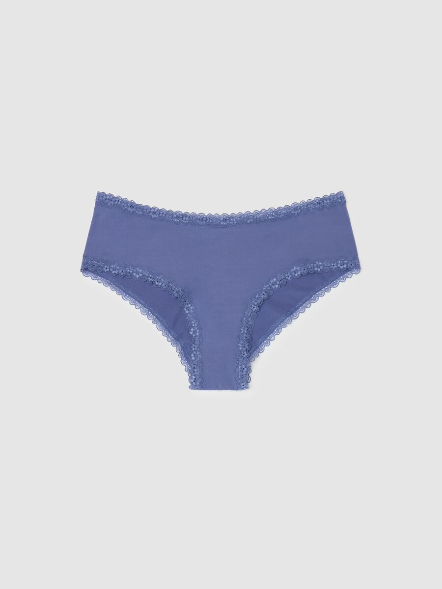 Microfibre French knickers with lace_4