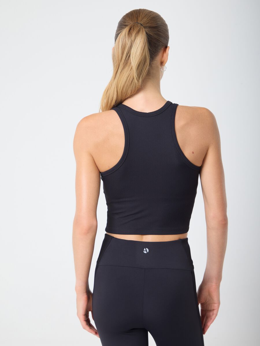 Ribbed Technical Fabric Crop Tank Top ALTAVIA STUDIO_2