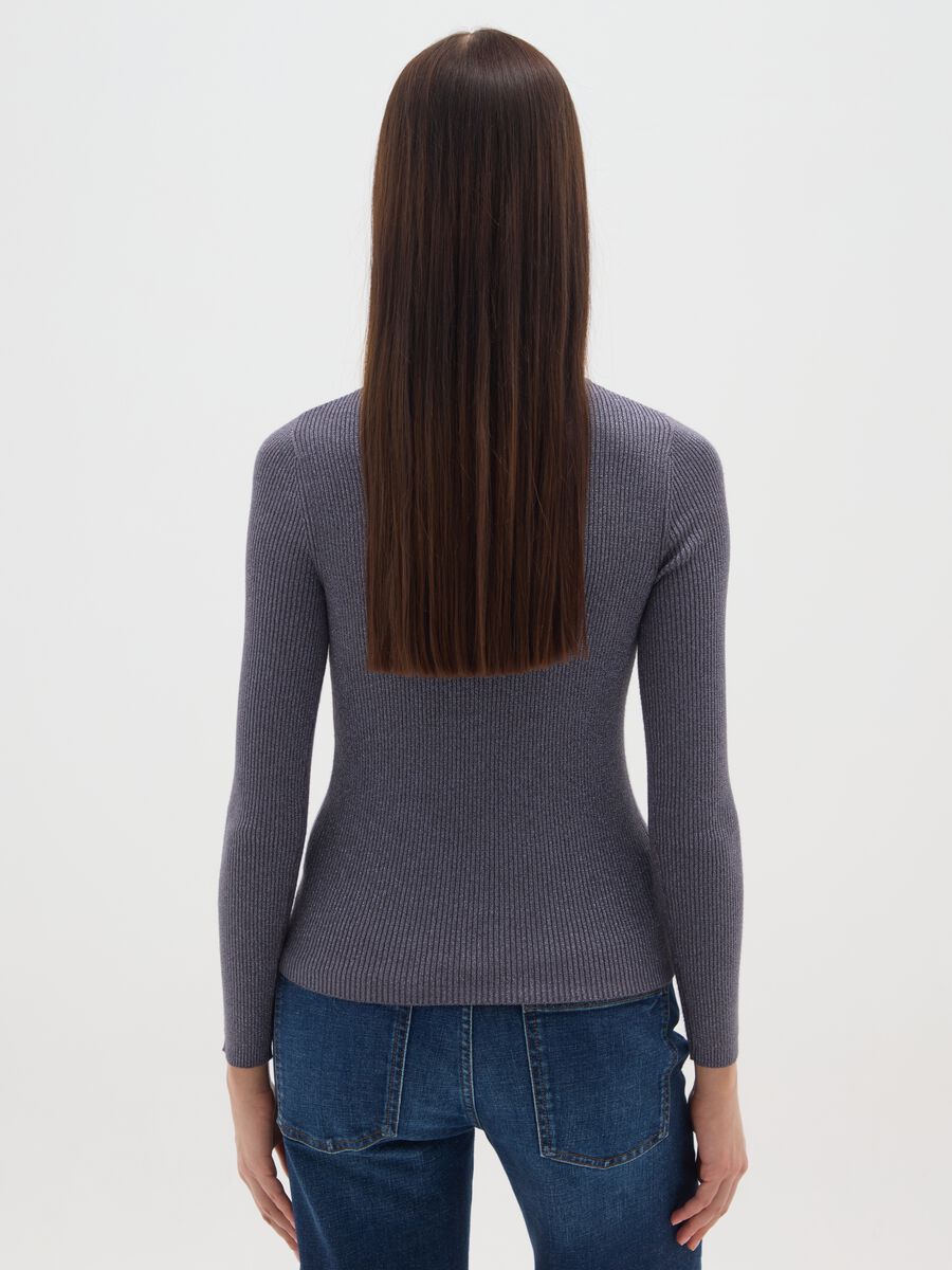 Grey turtleneck fitted sweater_2