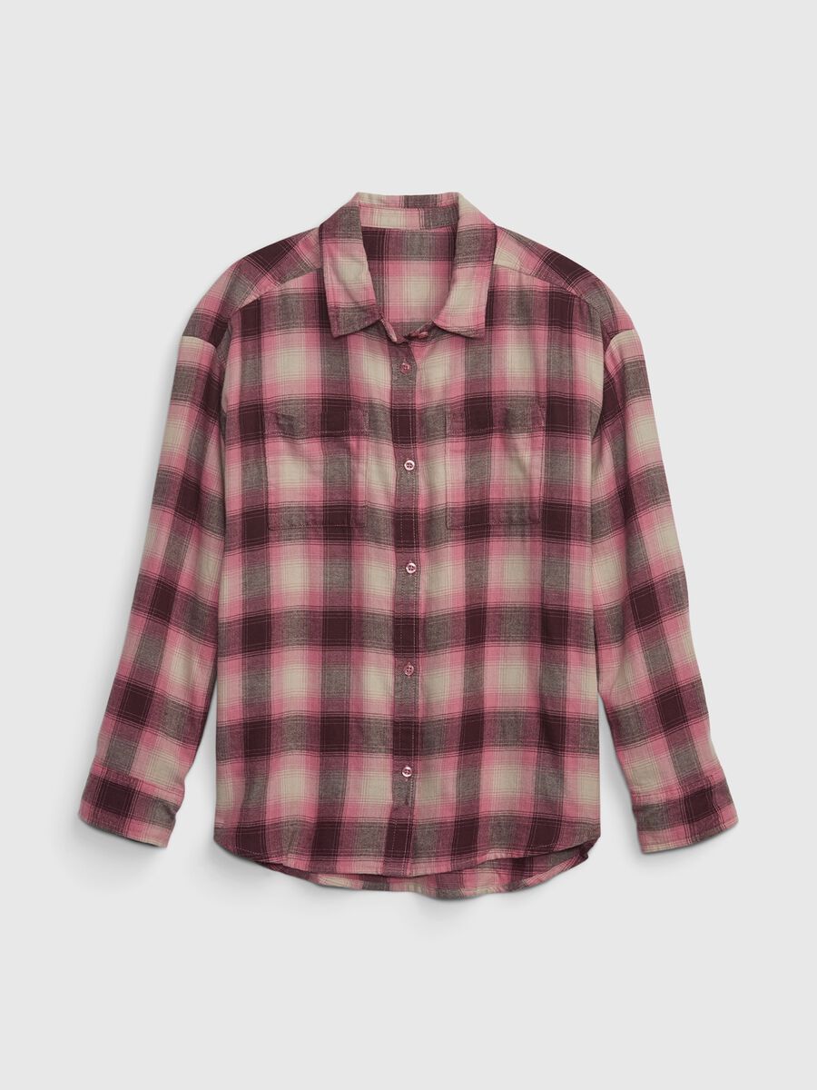 Camicia in flanella con stampa check_0