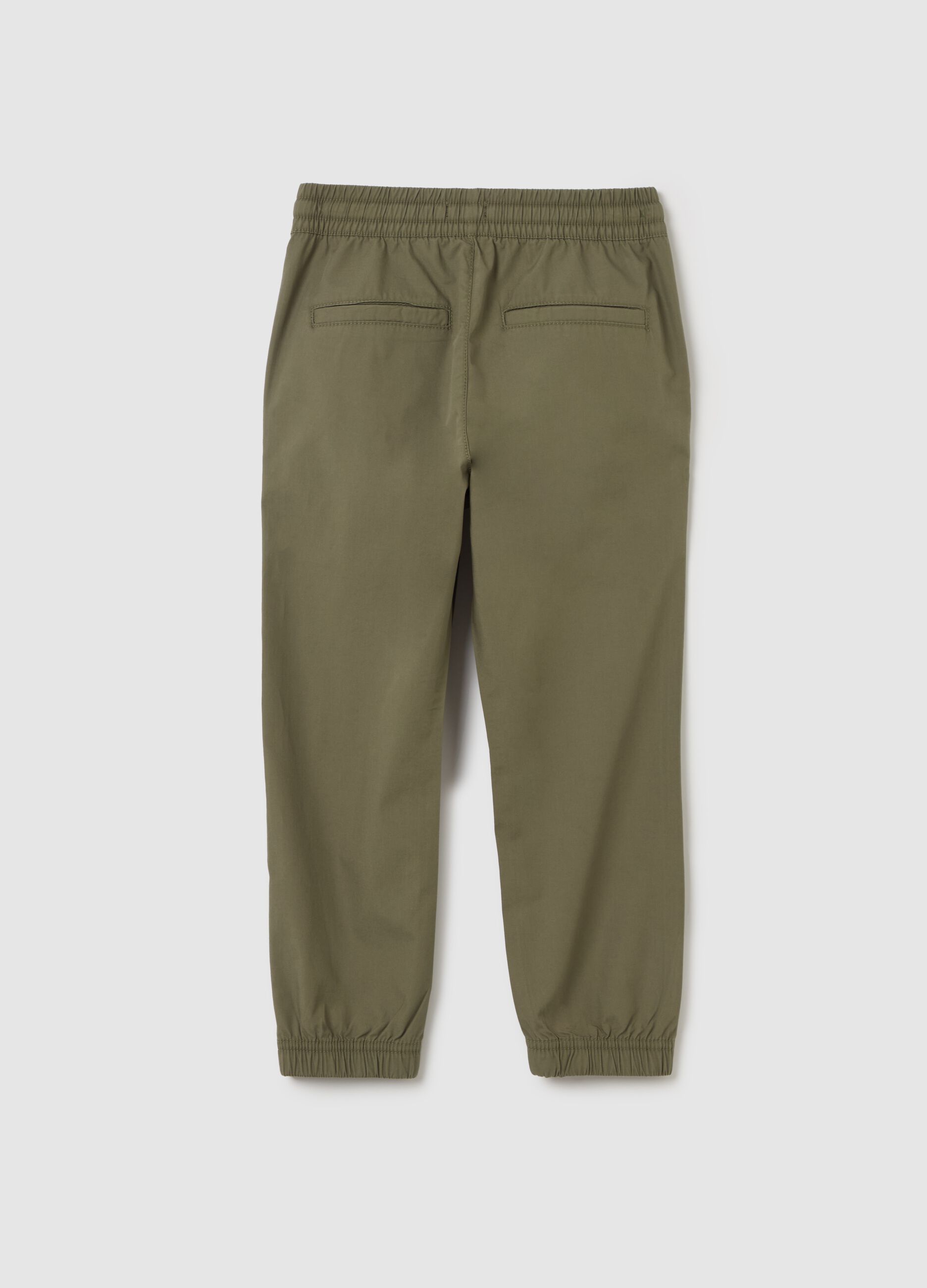 Joggers in popeline con coulisse 