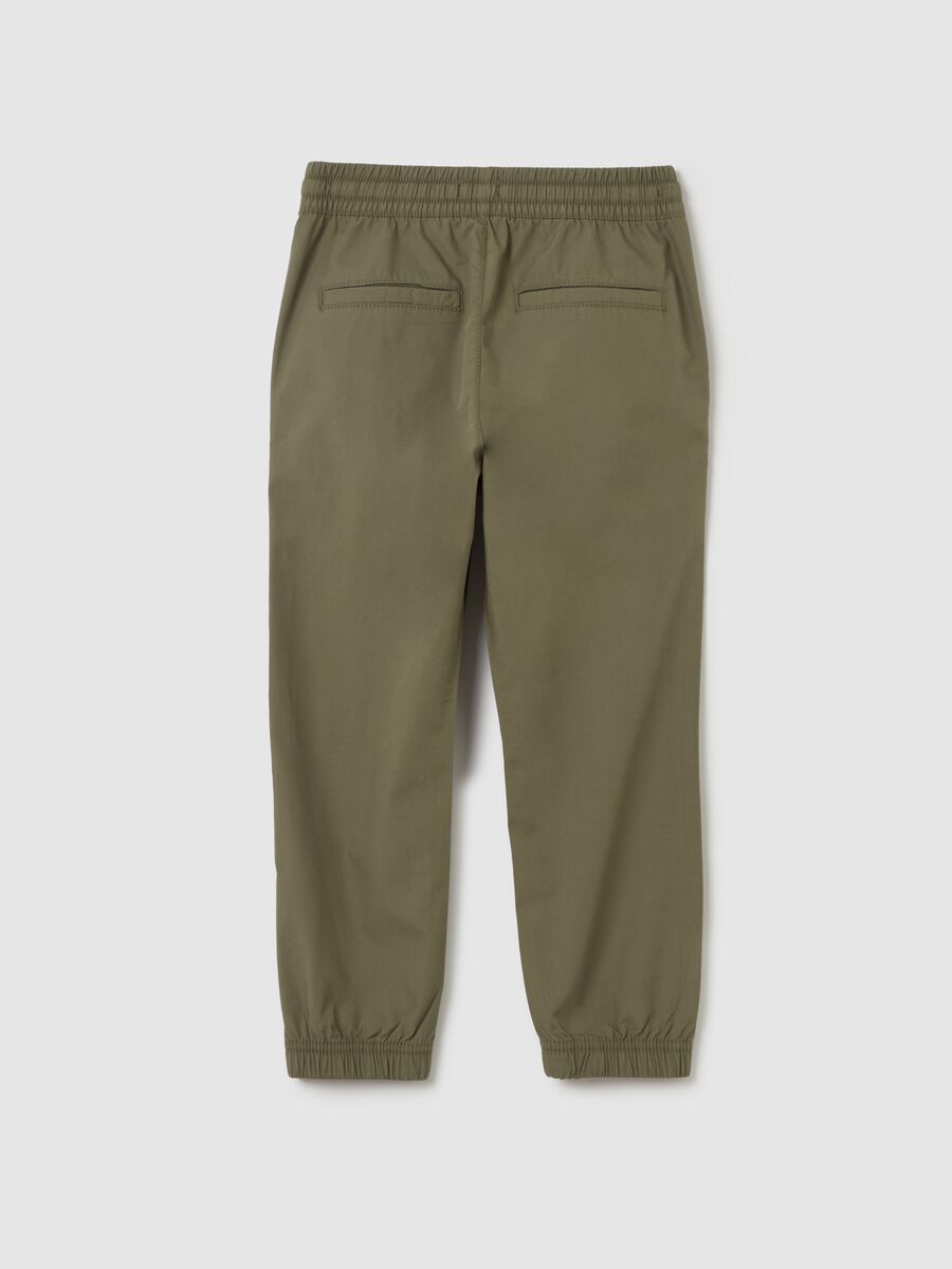Poplin joggers with drawstring_1
