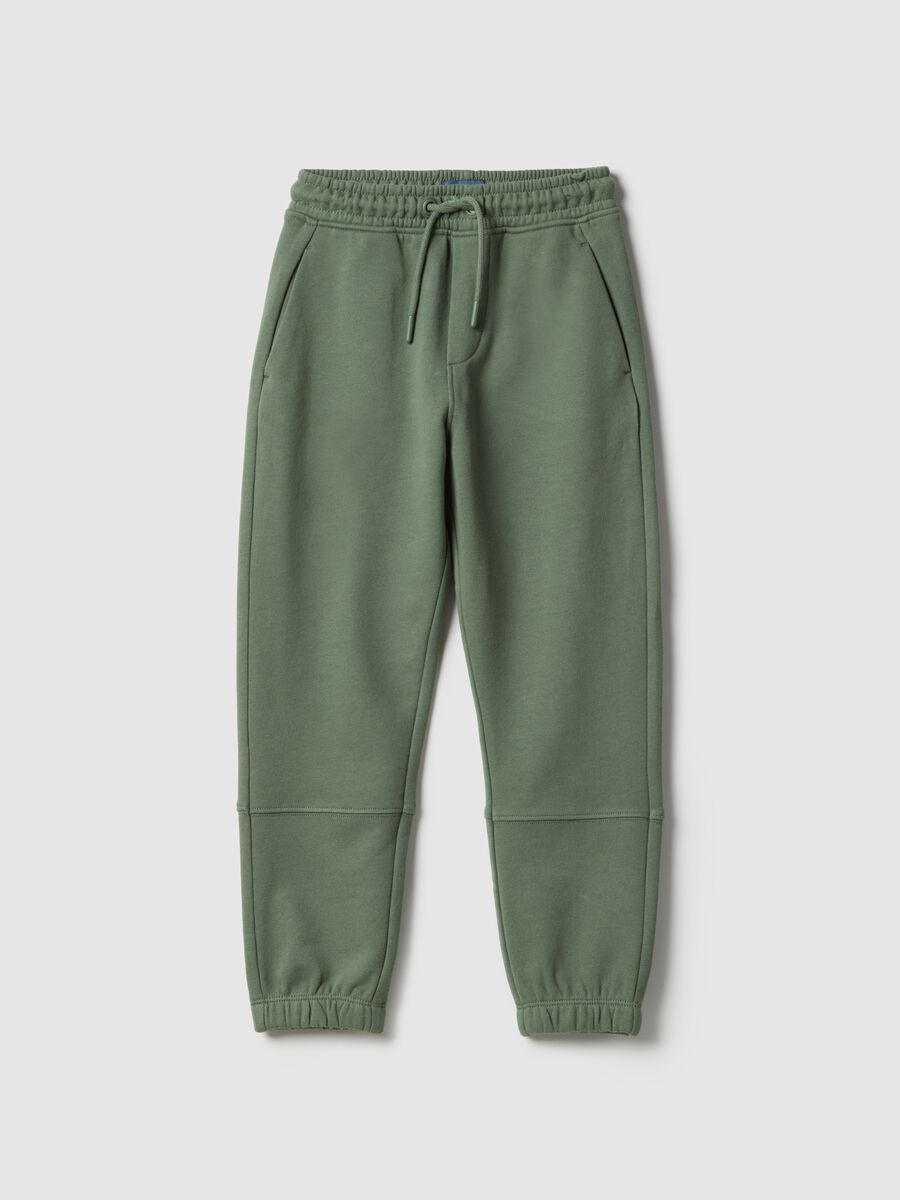 Children's Green Jogger Trousers in Pure Cotton, Regular Fit_0