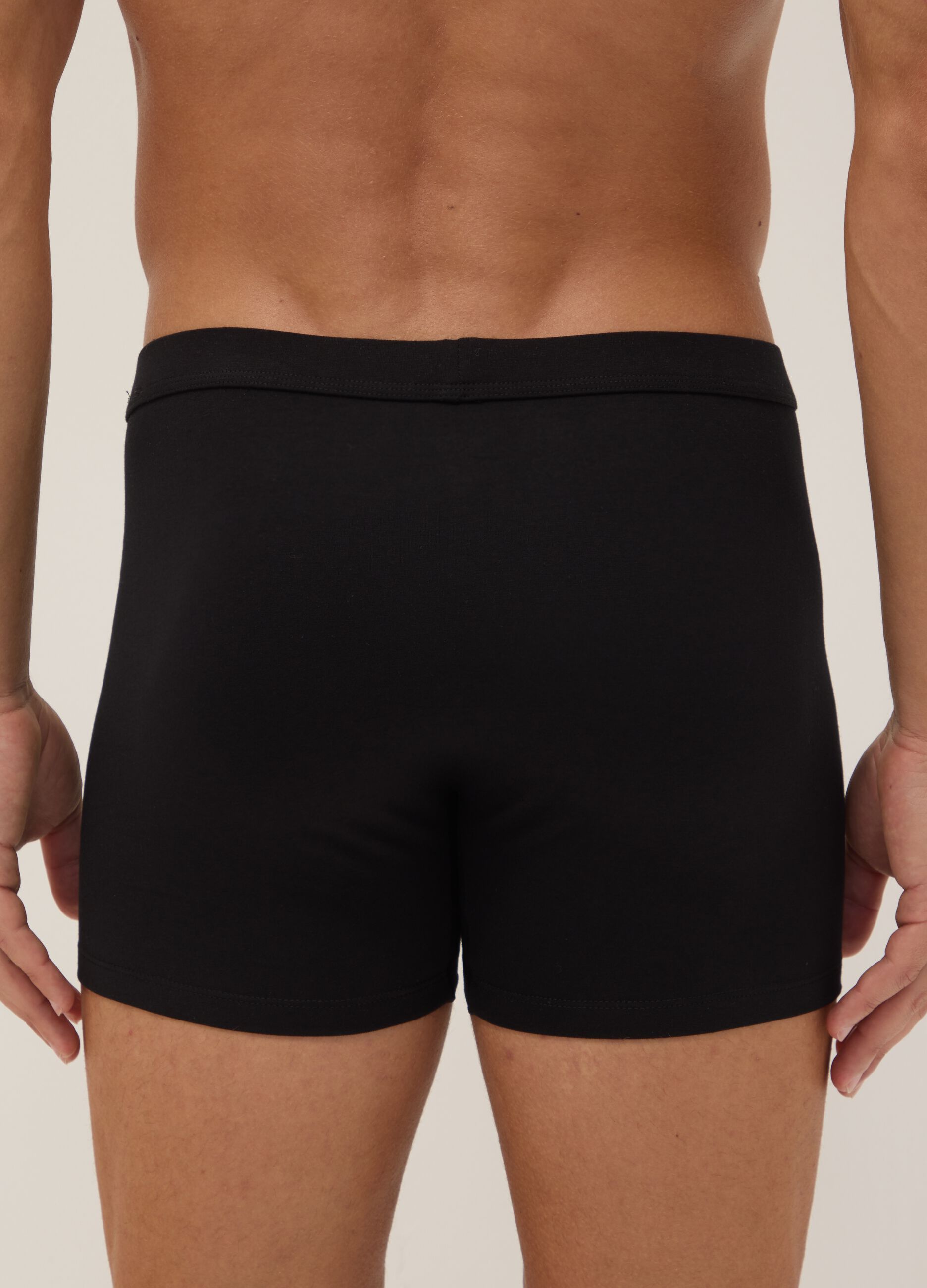 2-pack of black midi boxer briefs in stretch Supima cotton