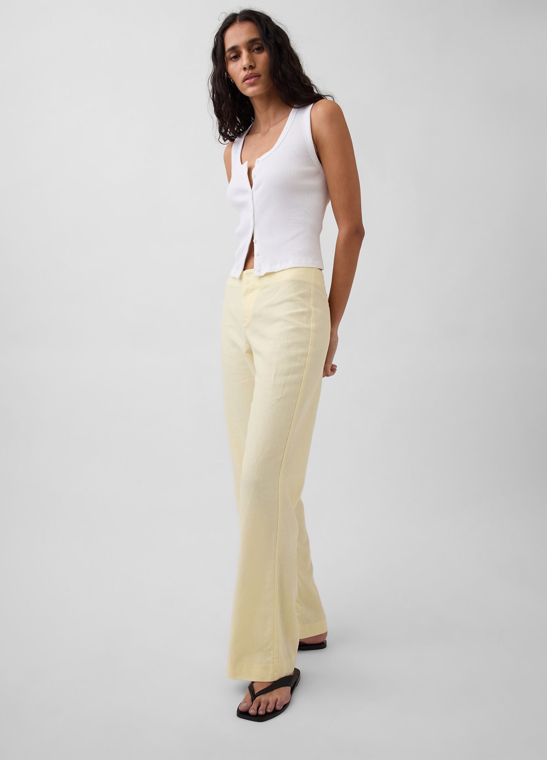 Linen-blend trousers