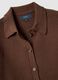 Brown cardigan with polo collar in pure cotton, regular fit_5