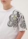 White pure cotton kids' oversized fit t-shirt with snake_2