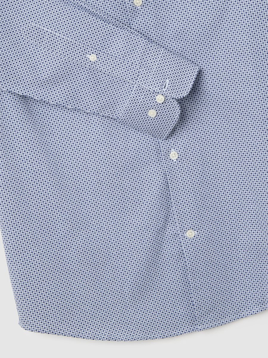 Camicia in misto cotone elasticizzato blu popeline_5