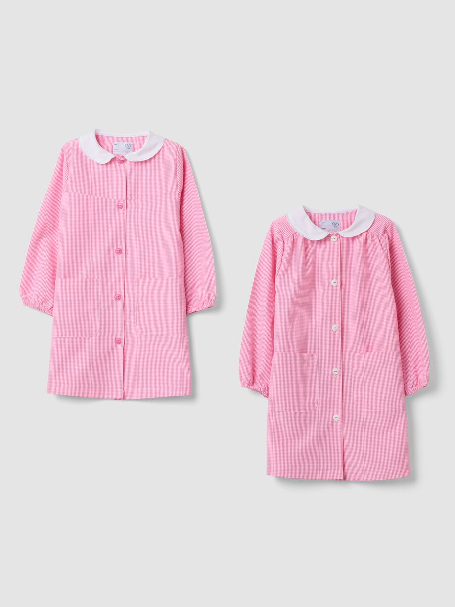 2-pack pink girls&rsquo; nursery school smocks with white collar_0