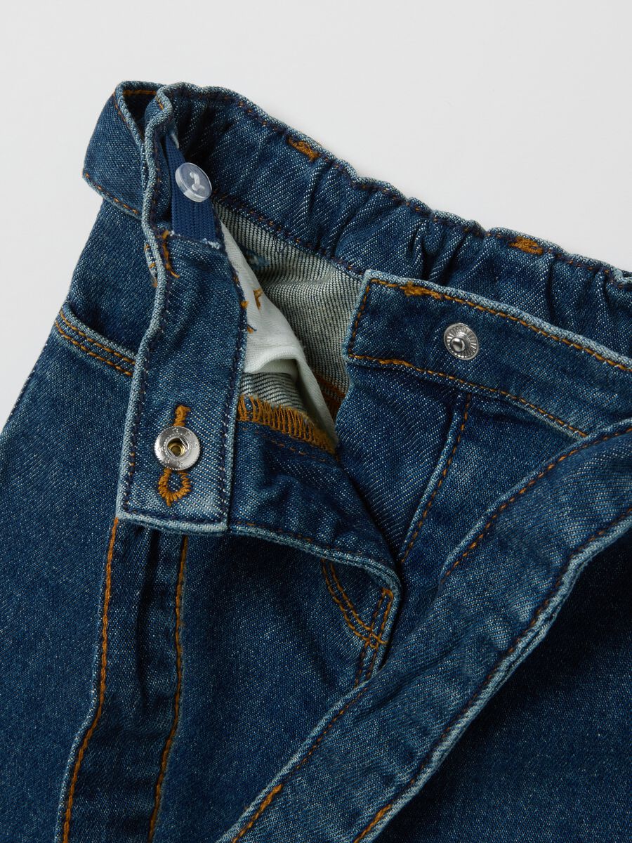 Girls' blue denim wide leg trousers_2