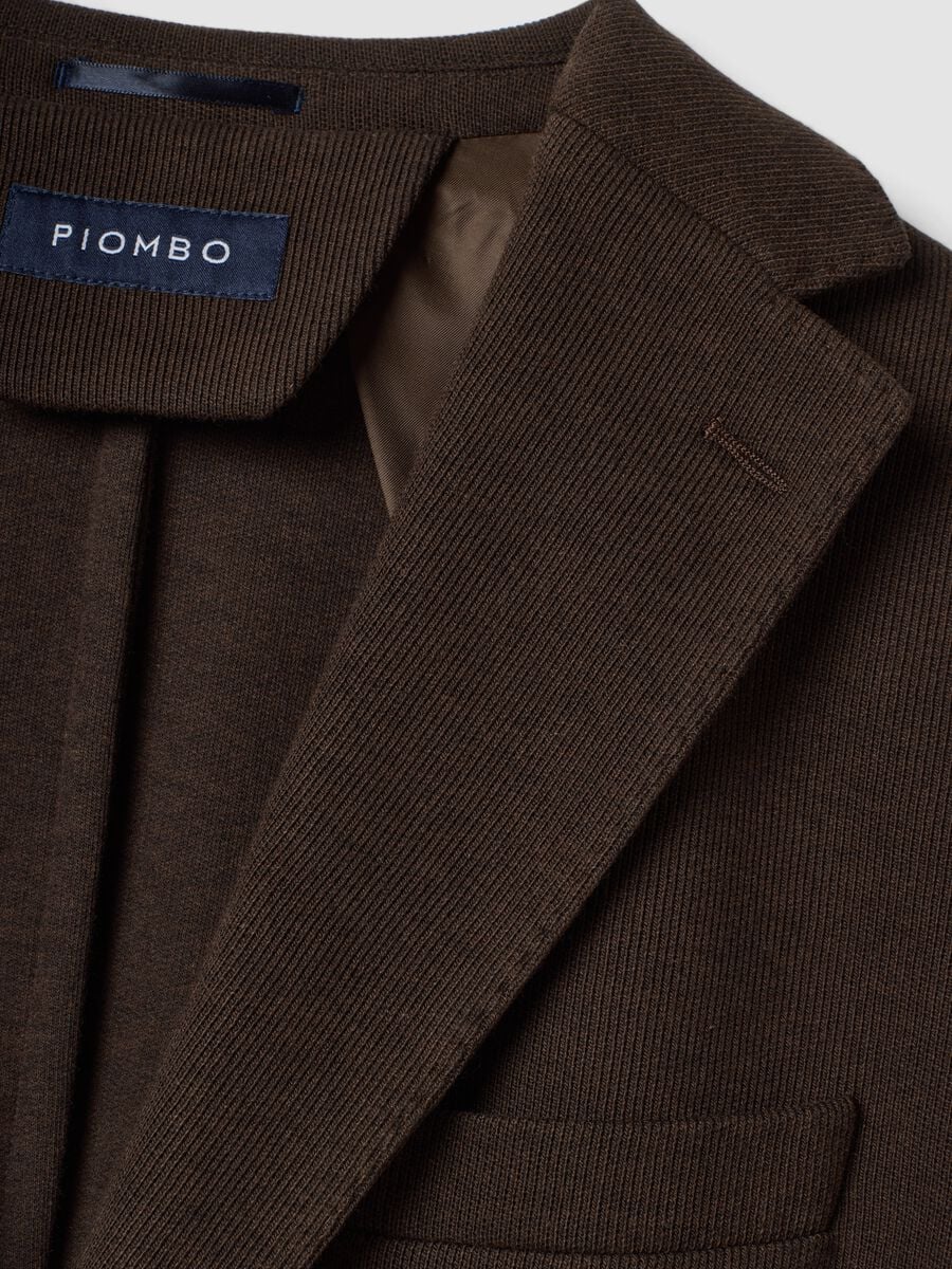 Blazer marrone regular fit con rever classico_1