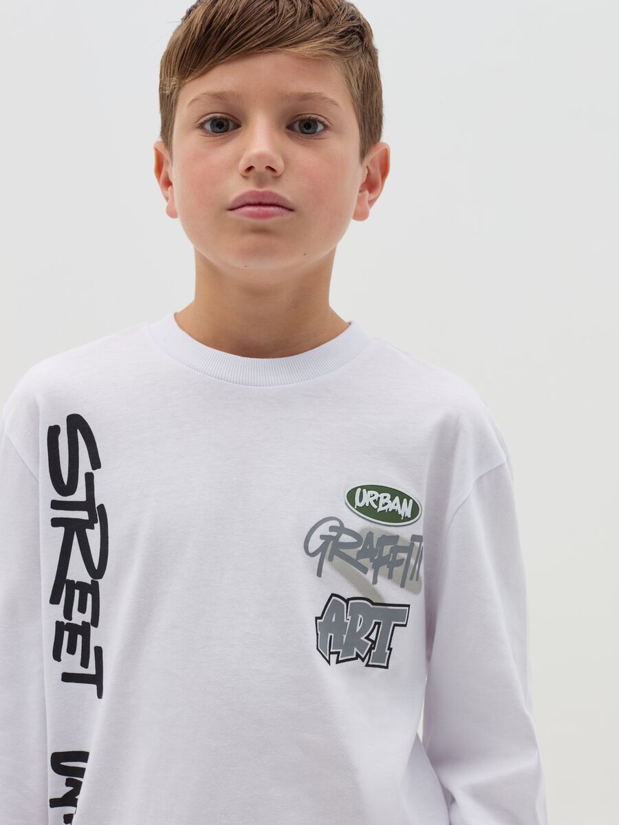 T-shirt a maniche lunghe con stampa_1