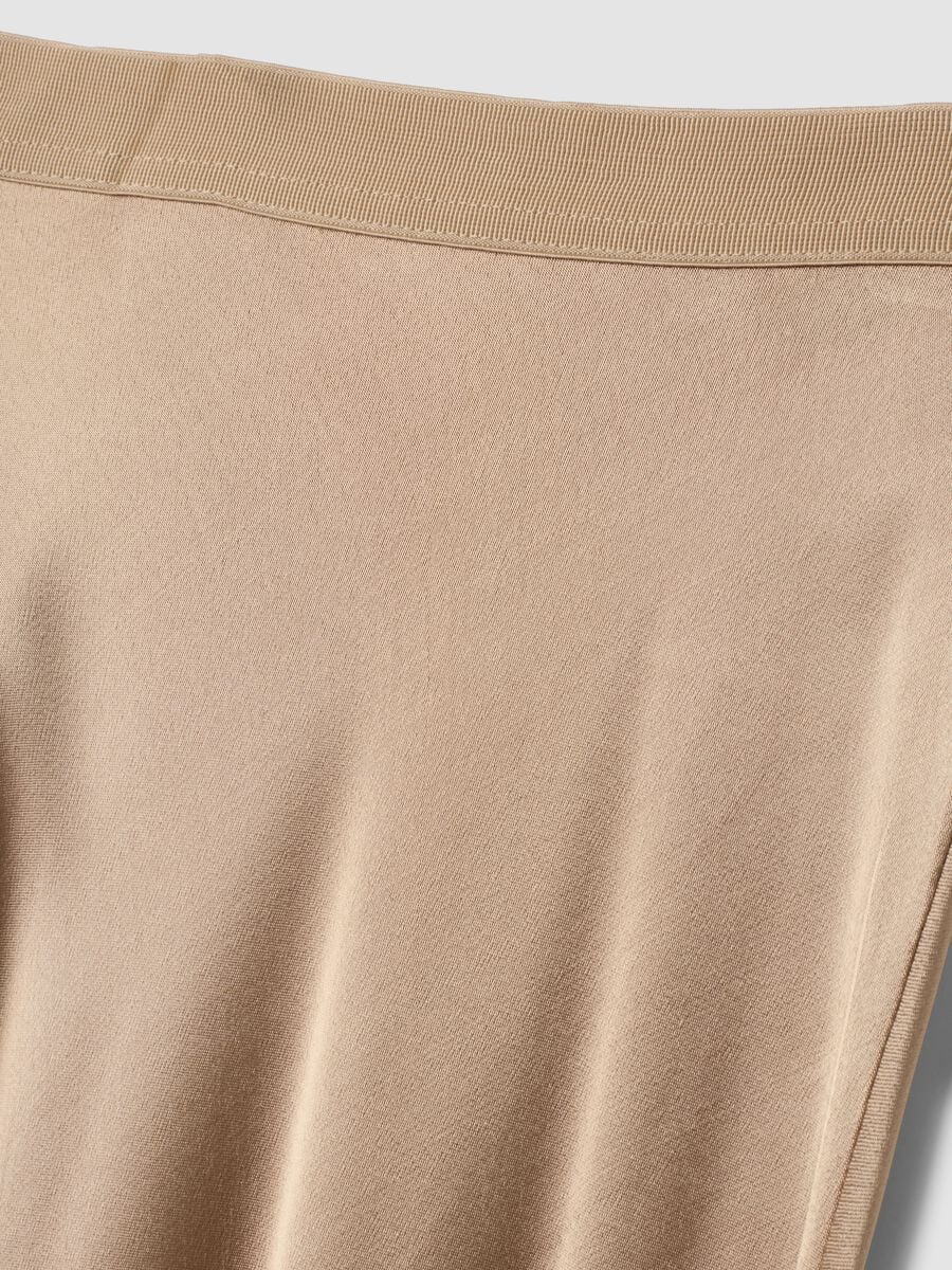 Long beige skirt in pure satin-look viscose_1