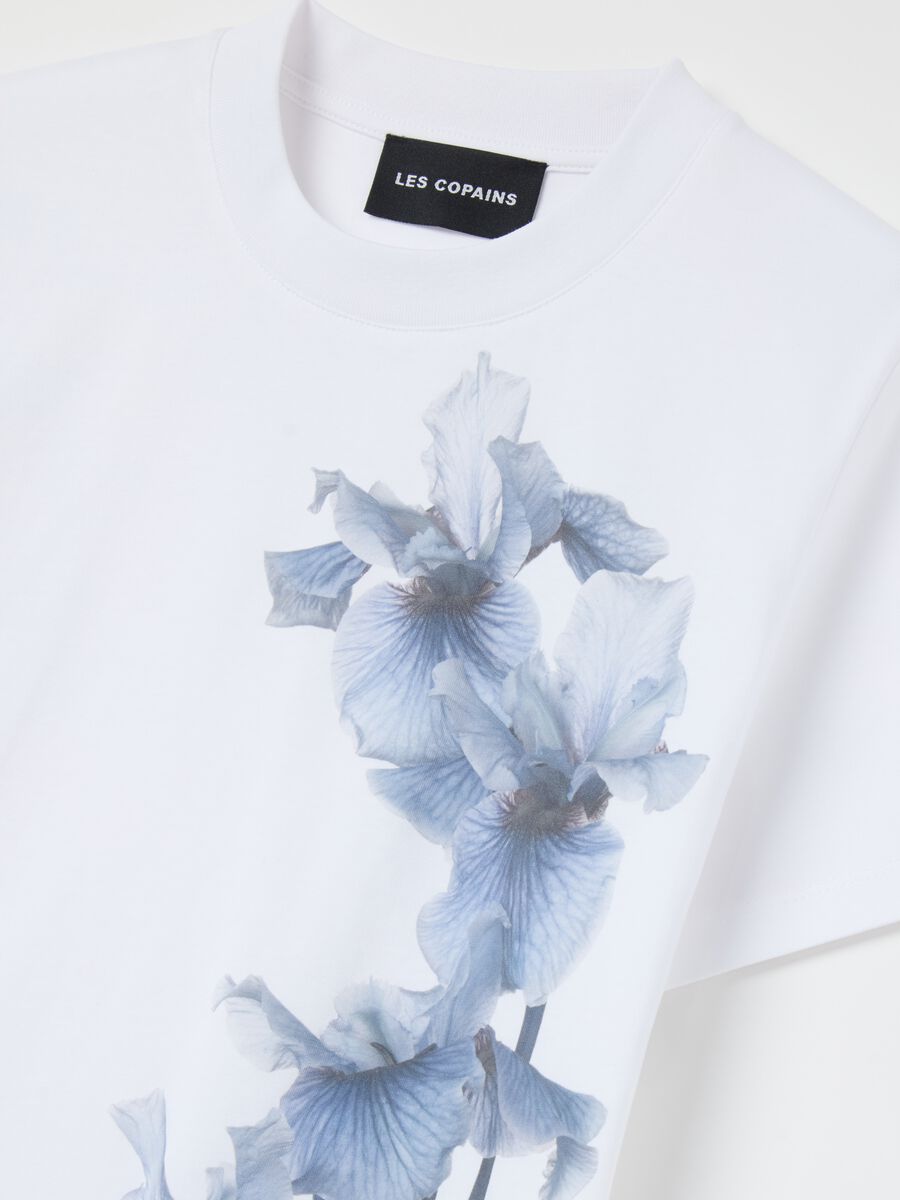 Cotton T-shirt with flowers print_5