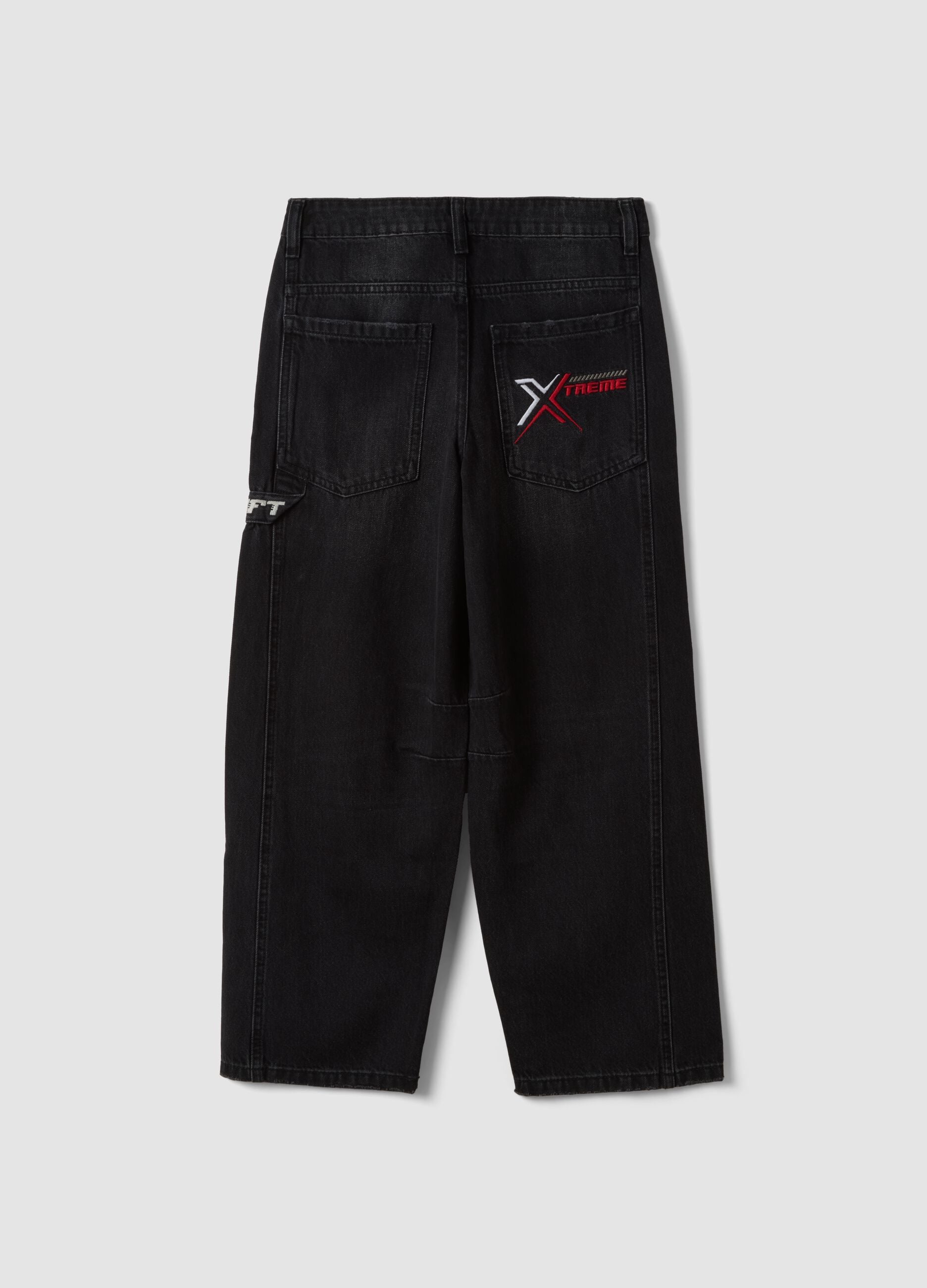 Jeans neri baggy fit in puro cotone