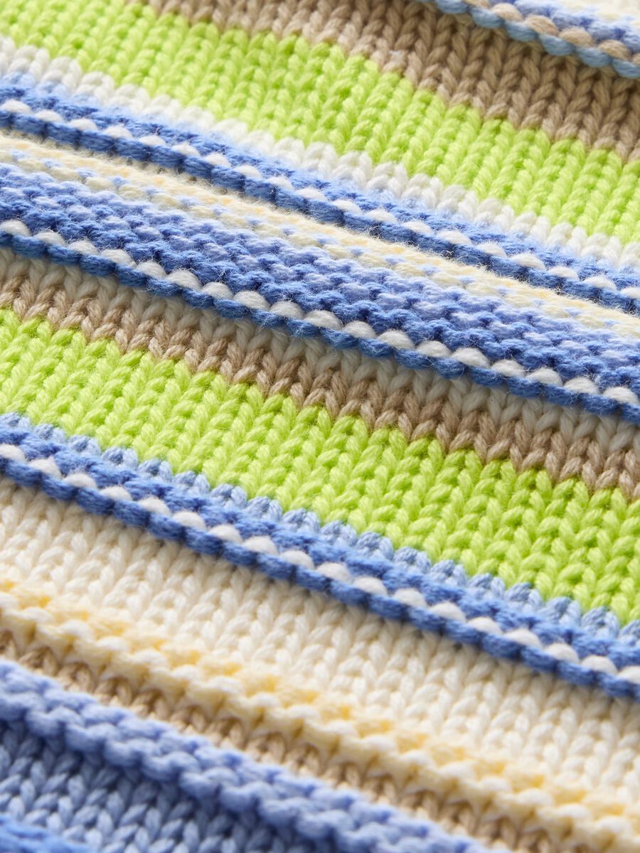 Green and light blue pullover in striped cotton_4