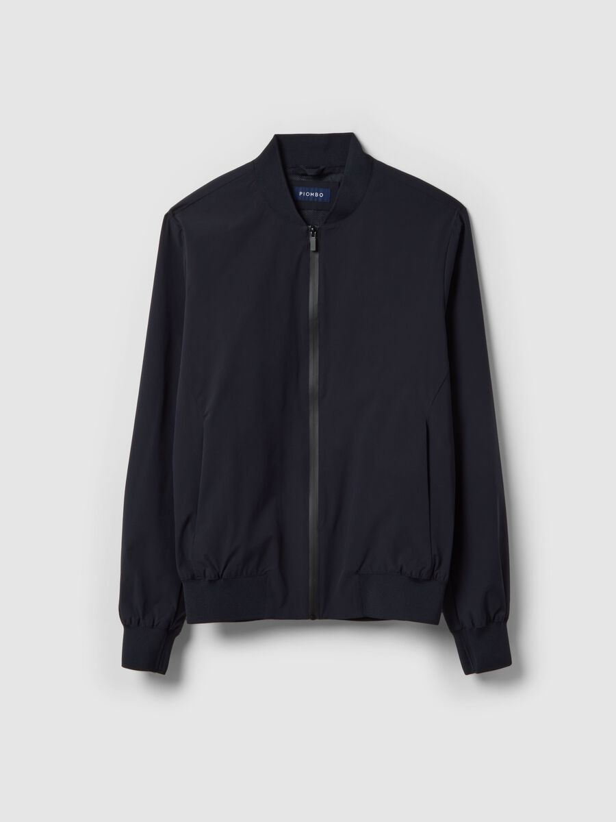 Bomber blu regular fit con zip intergale_4
