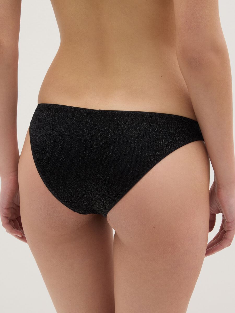 Women’s briefs in black metallic blended fibre with elastic waistband_4