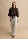 Regular Fit Brown Lyocell Blend Shirt with Floral Embroidery_2