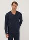 Blue pure organic cotton V-neck pyjamas, regular fit_1