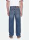 Jeans denim blu in puro cotone loose fit_3