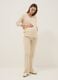 Maternity Beige Flare Trousers in Stretch Cotton_0