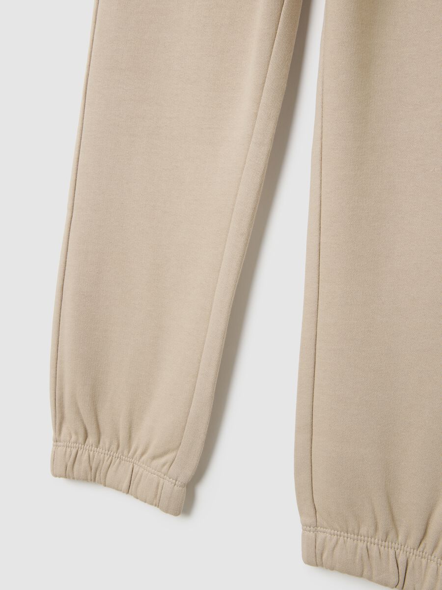 Boys' beige regular fit pure cotton trousers_2