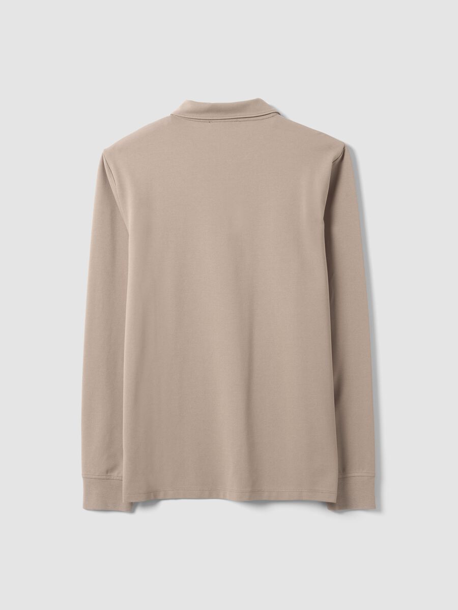 Polo grigia in misto cotone piquet elasticizzato Easy dry regular fit_2