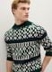 Multicolour high-neck regular fit geometric pattern pullover_2