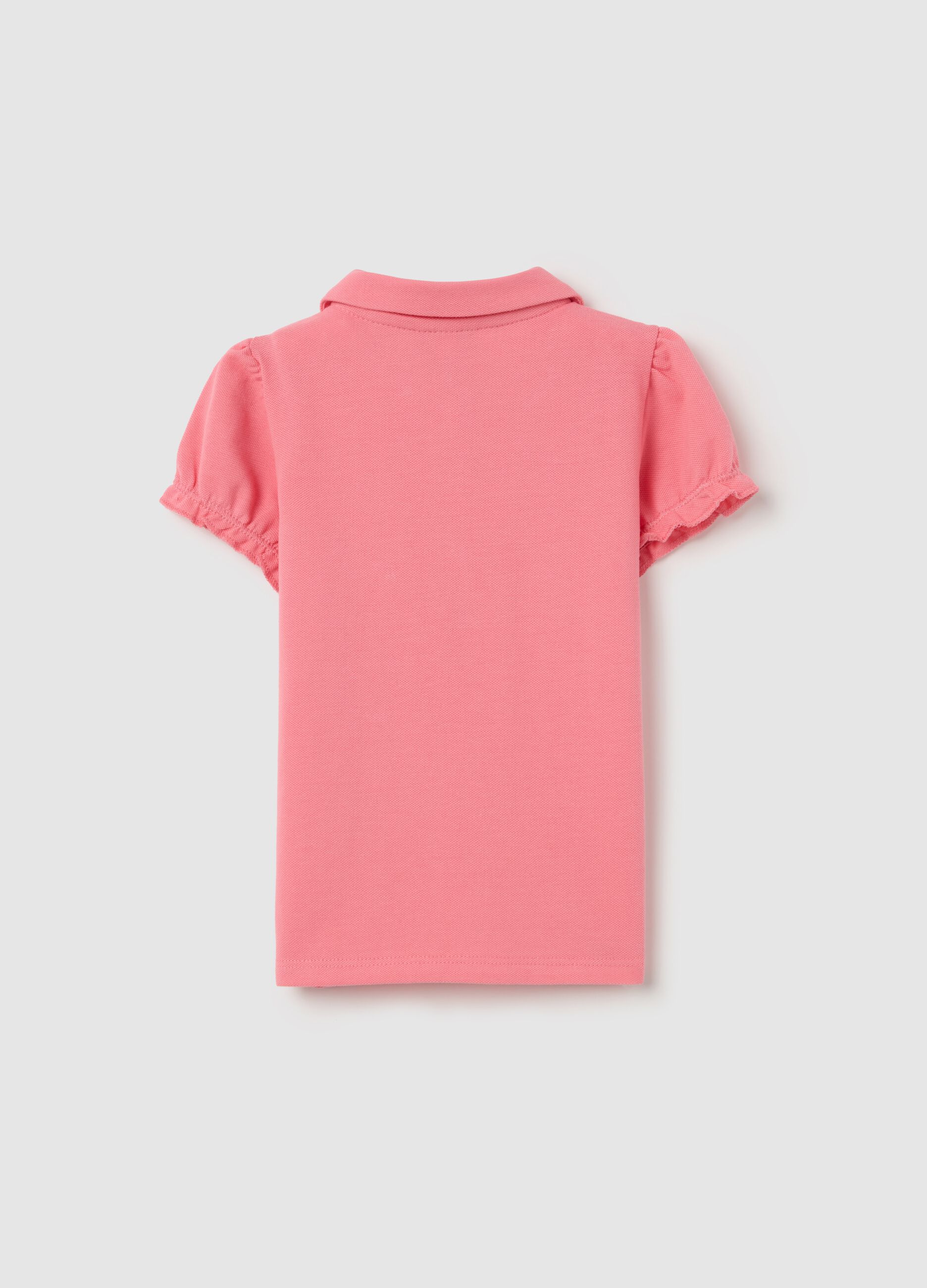 Piquet polo shirt with rounded collar