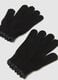 Girls' Black Knit Gloves_1