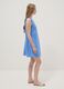 Light Blue Pure Cotton Regular Mini Dress with Ruched V-Neck_1