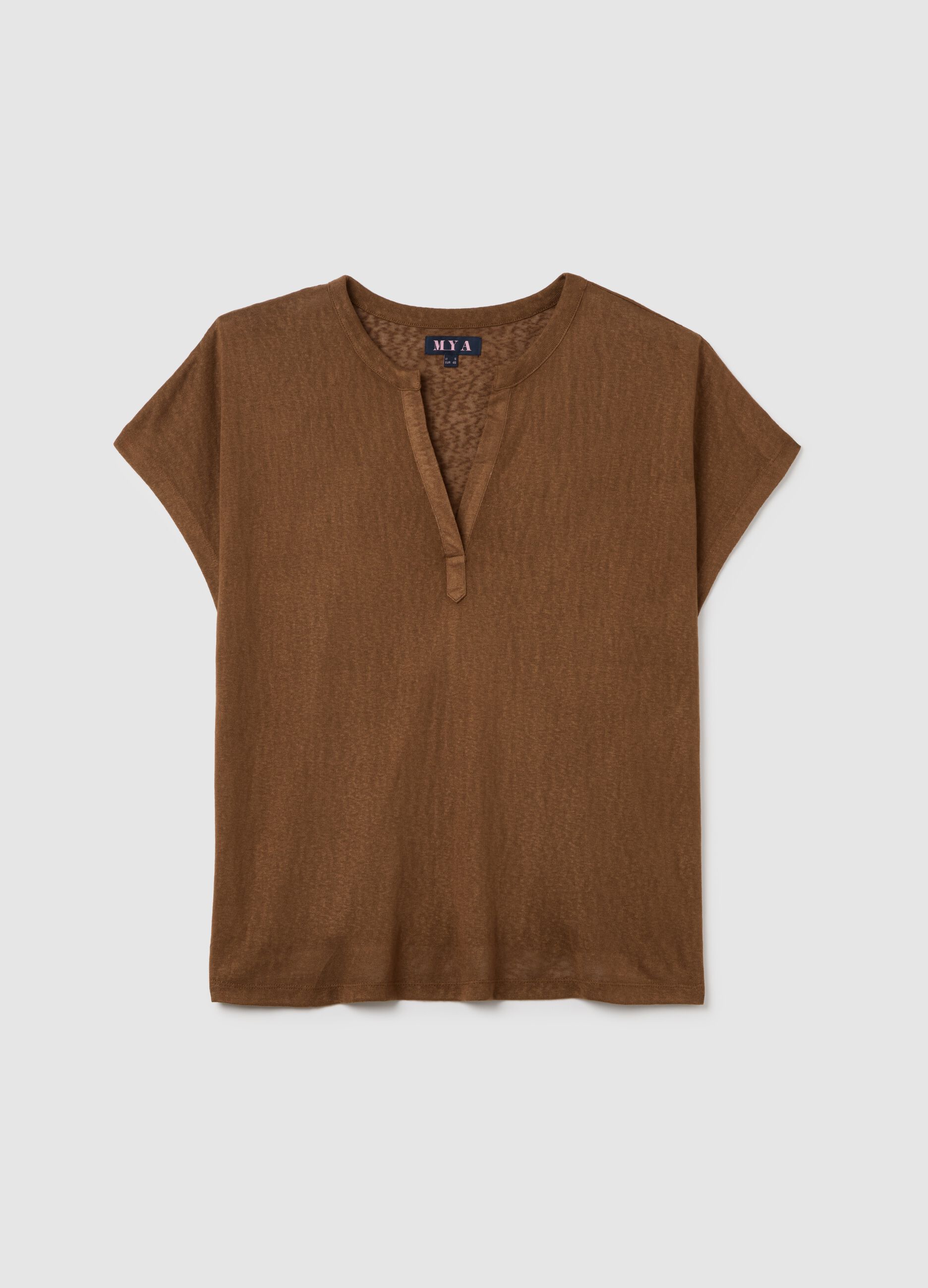 Maglia da donna in misto marrone regular fit