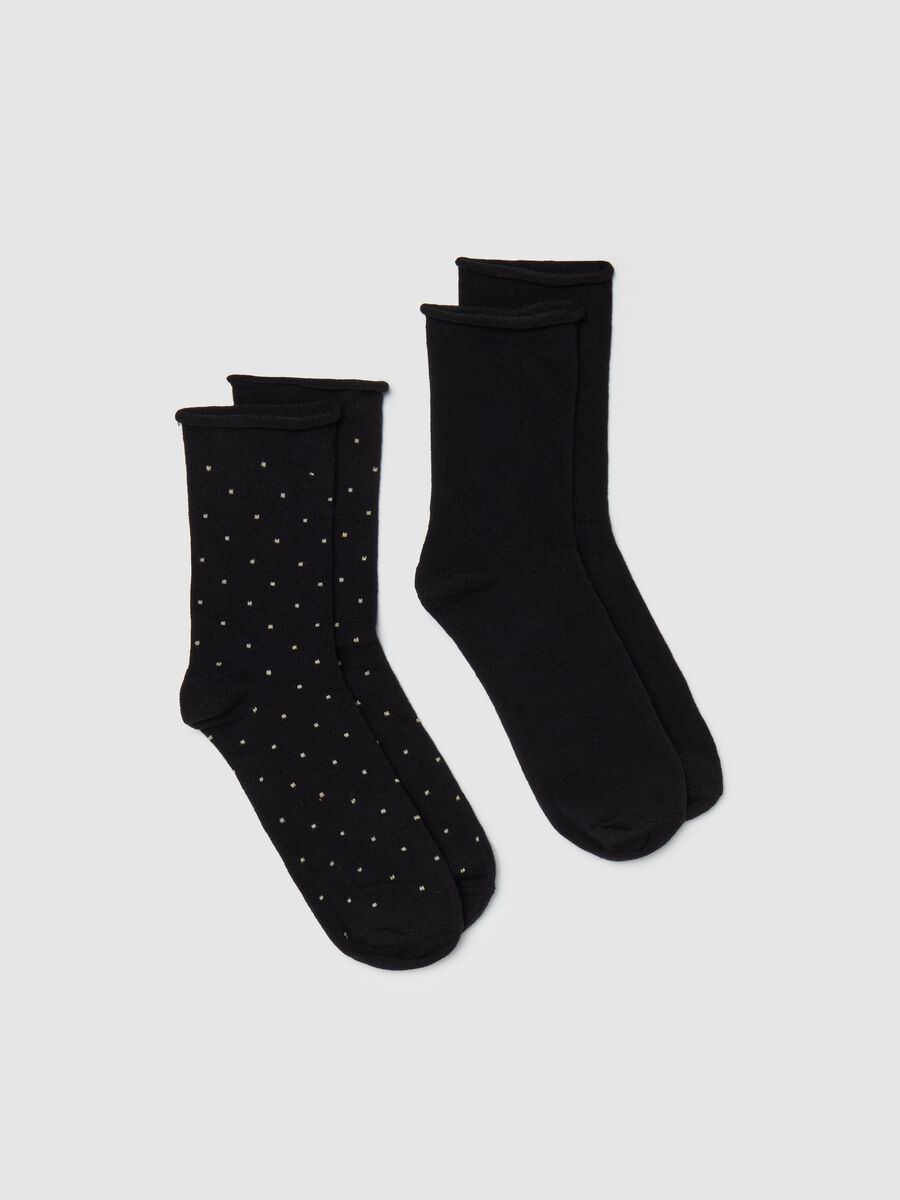 Two-pair pack short socks with small fold_0