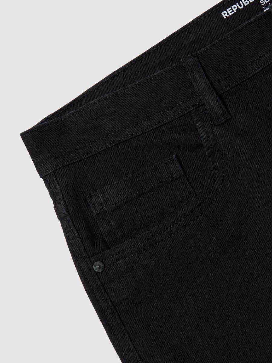 Black stretch denim shorts by Ovs_5