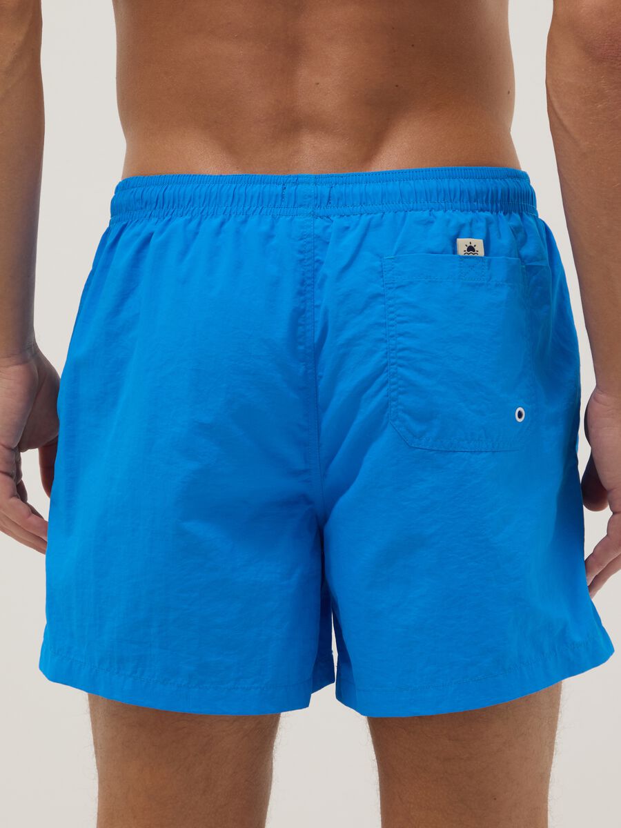 Blue swim shorts with elasticated waistband_2