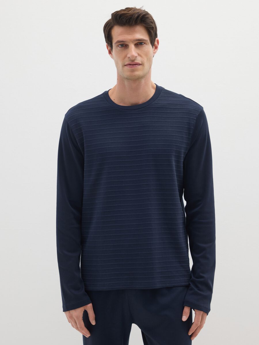 Pigiama blu da uomo in cotone_1