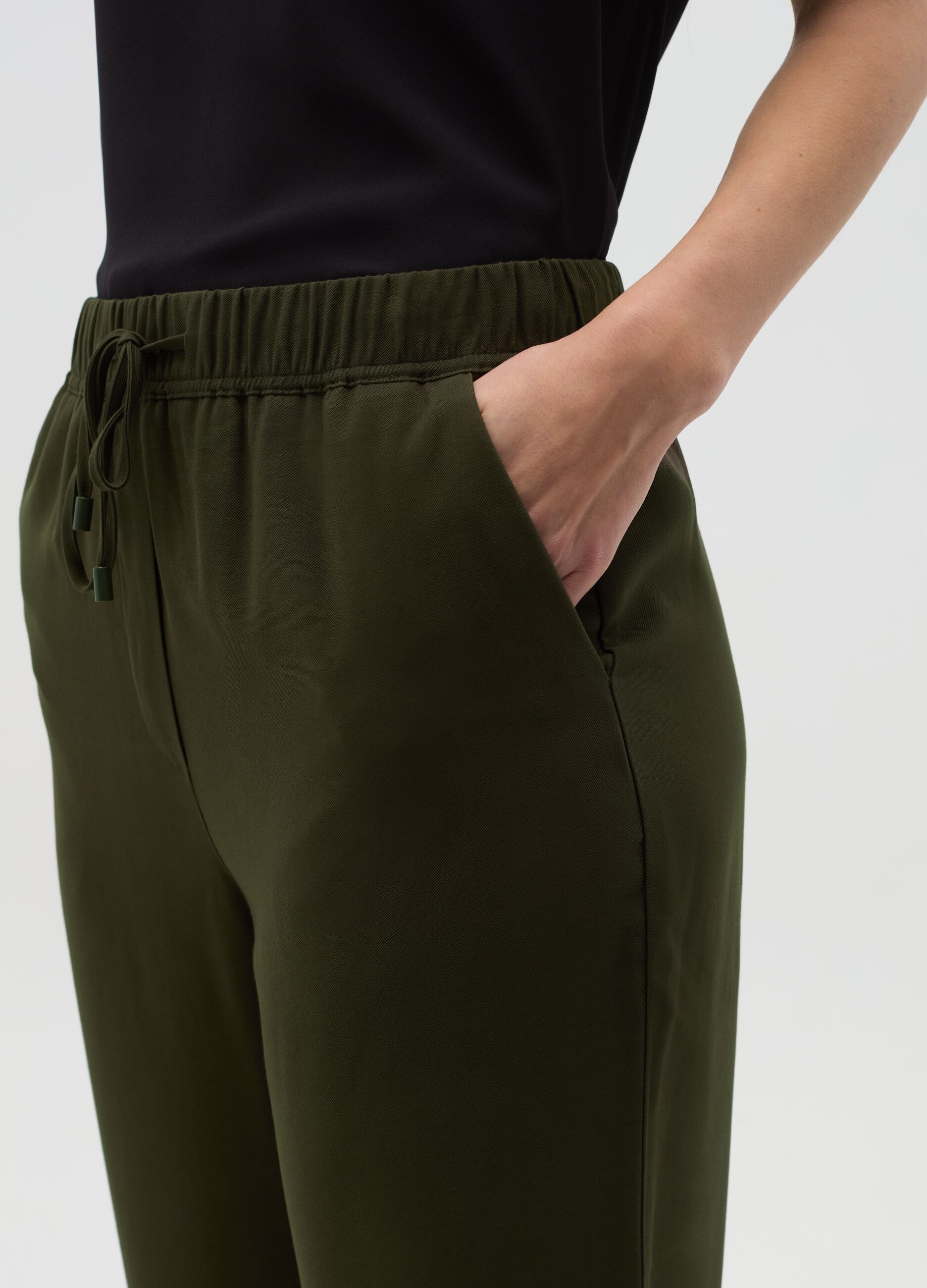 Joggers in misto viscosa con coulisse